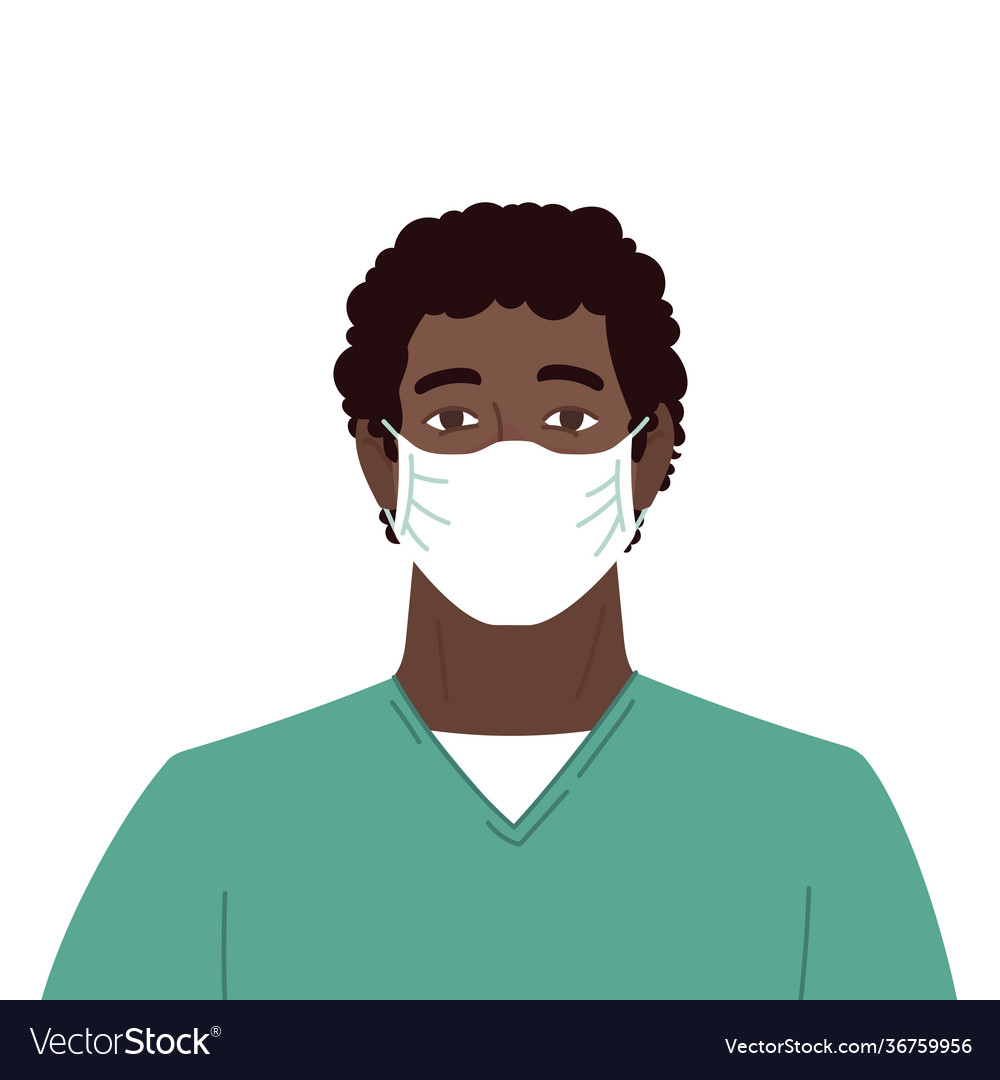 Medical worker african american male nurse