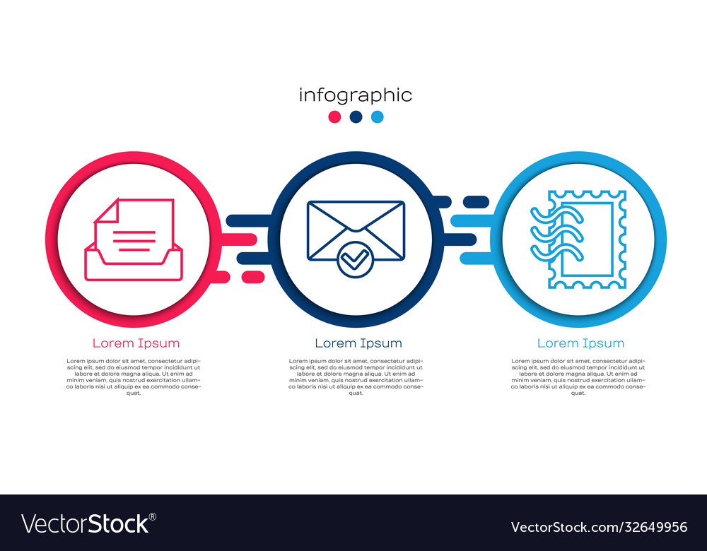 Set line drawer with document envelope and check vector image Set line drawer with document envelope and check