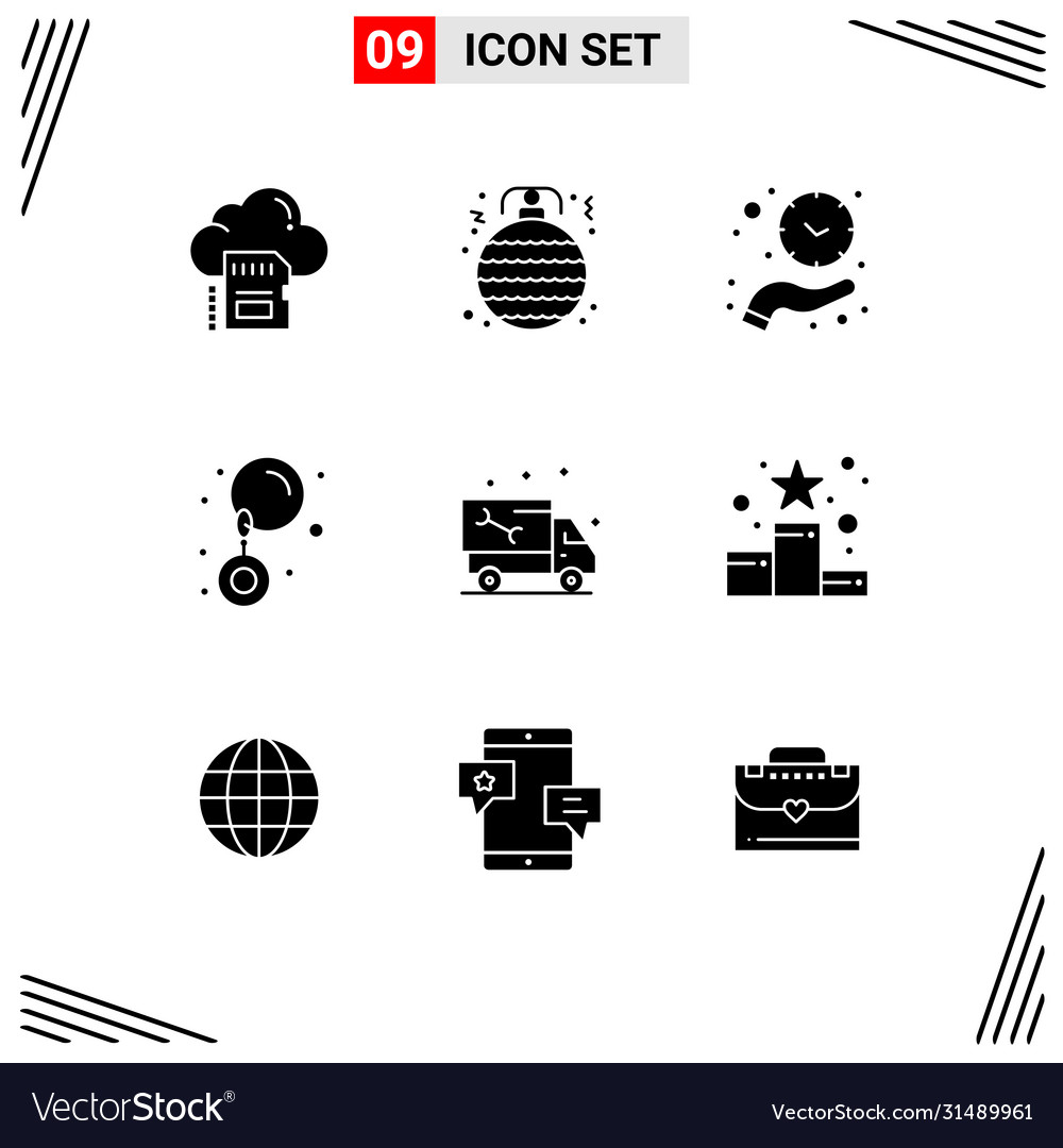 9 universal solid glyphs set for web and mobile