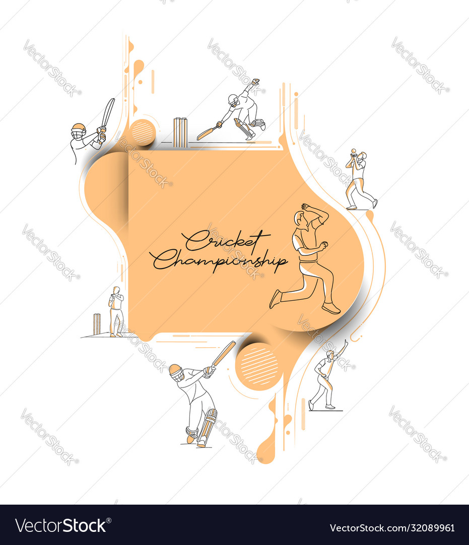 Abstract colorful pattern with batsman and bowler