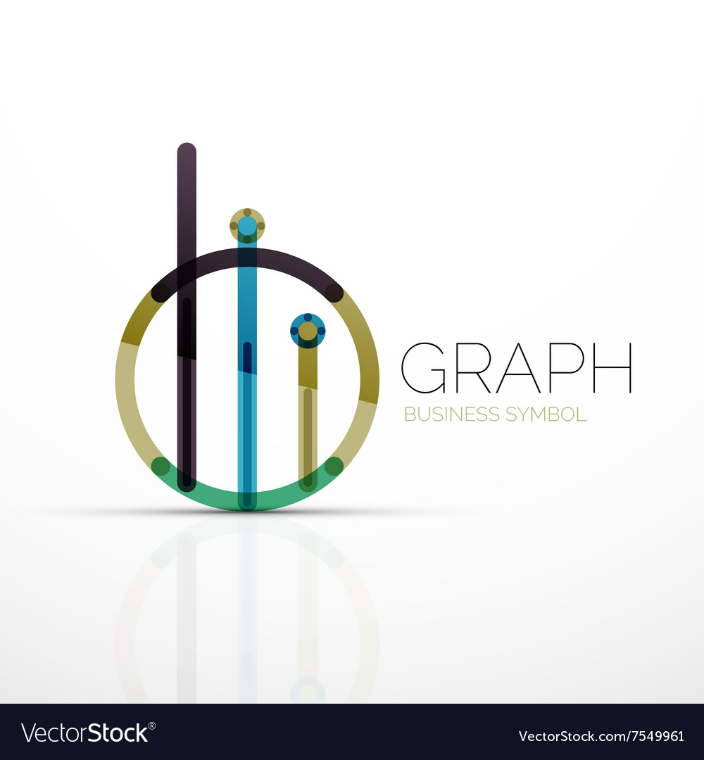 Abstract logo idea linear chart or graph