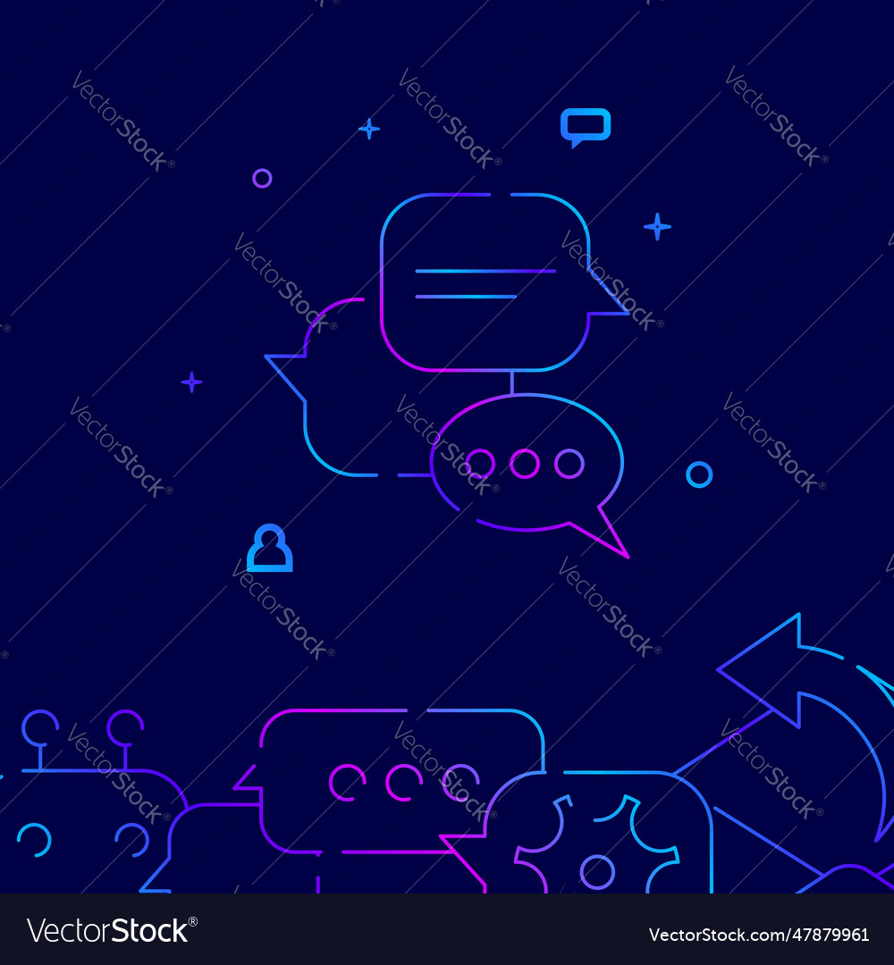 Chatting chat message speech gradient line icon vector image Chatting chat message speech gradient line icon