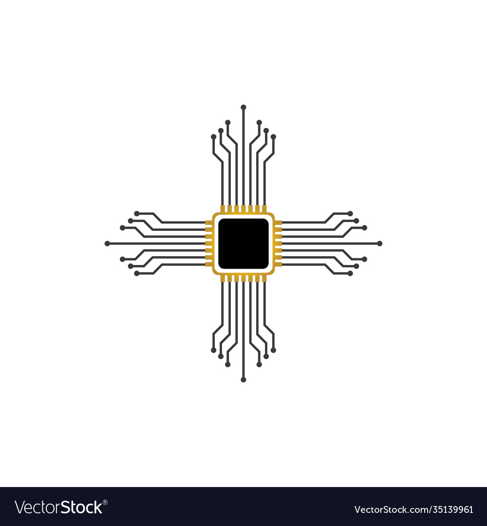 Circuit processor symbol and icon