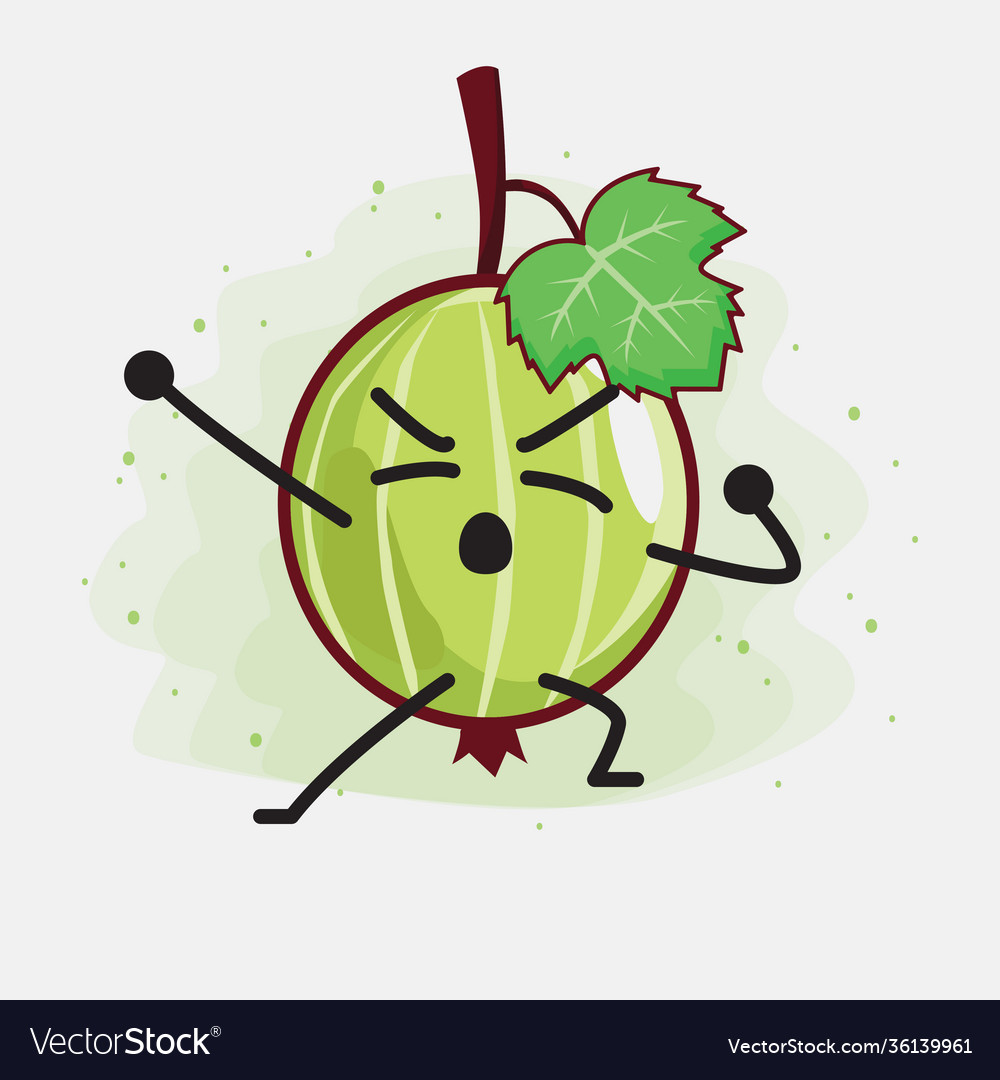 Cute gooseberry fruit mascot character