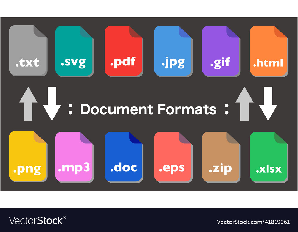 File formats of document icons Vector Image File formats of document icons