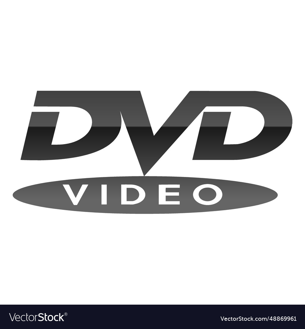 Grey dvd logo vector image Grey dvd logo