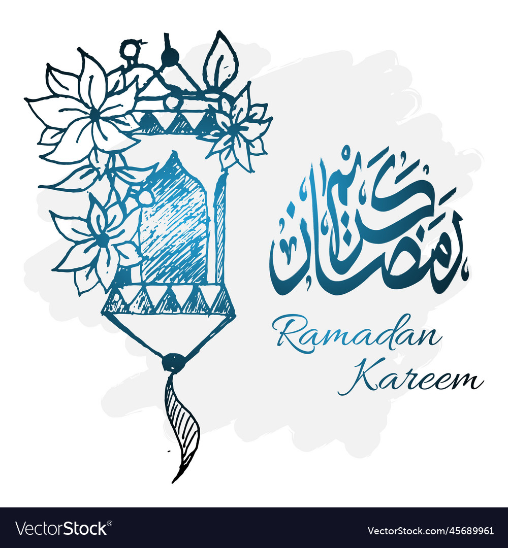 Hand gezeichnete Stil ramadan kareem ski