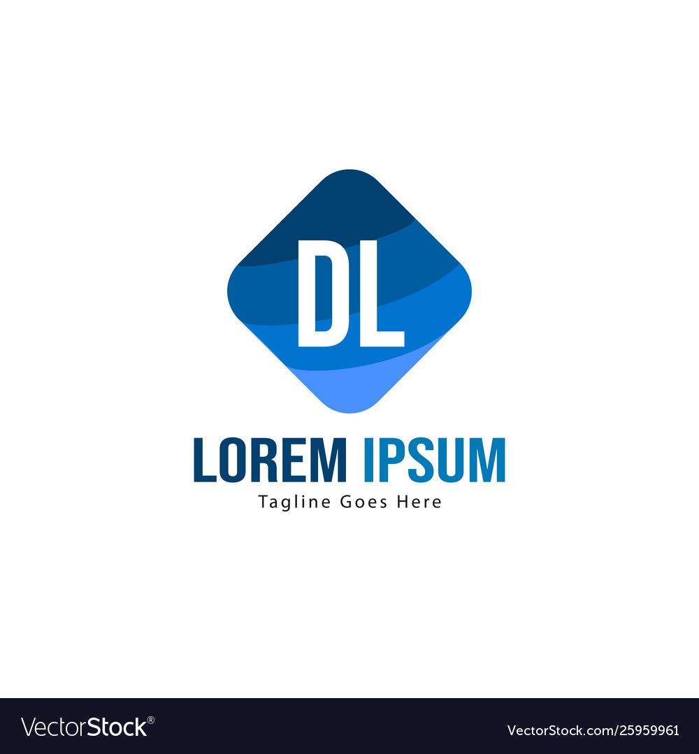 Initial dl logo template with modern frame