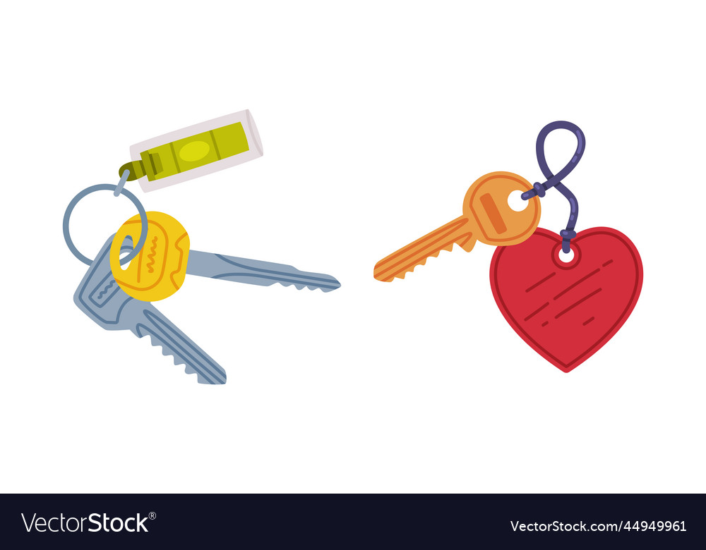 Key Charm Keychain Set