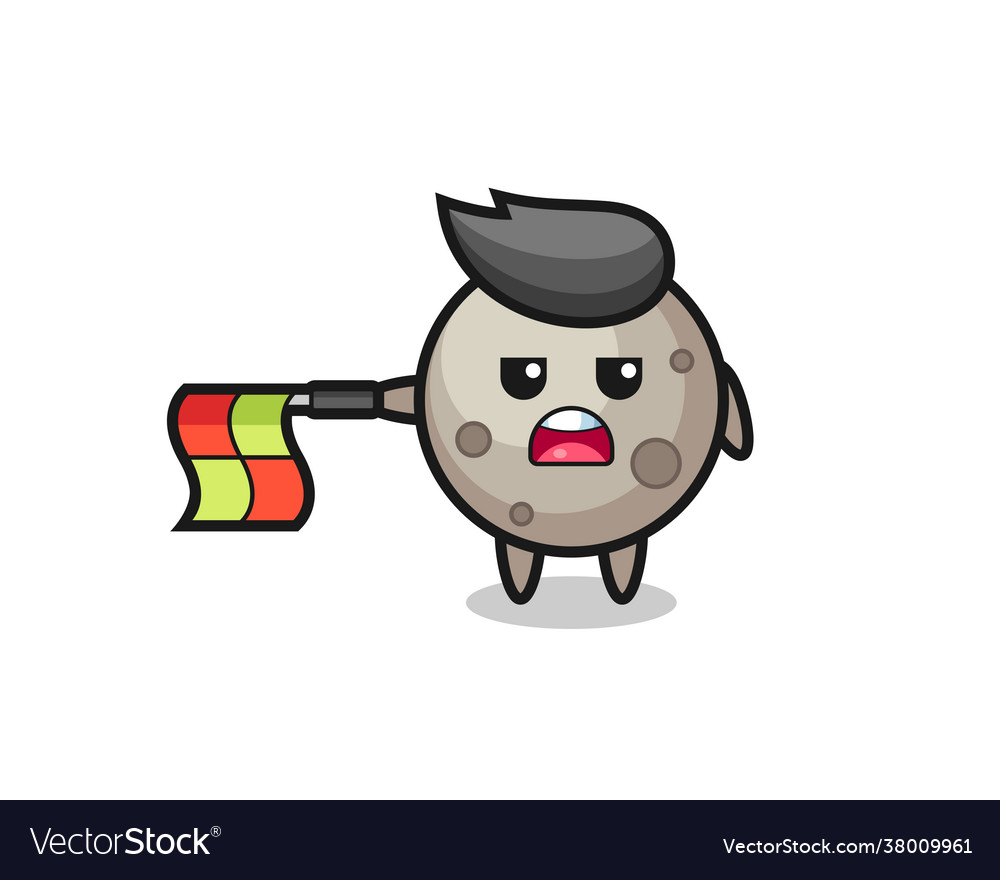 Moon character as line judge hold flag