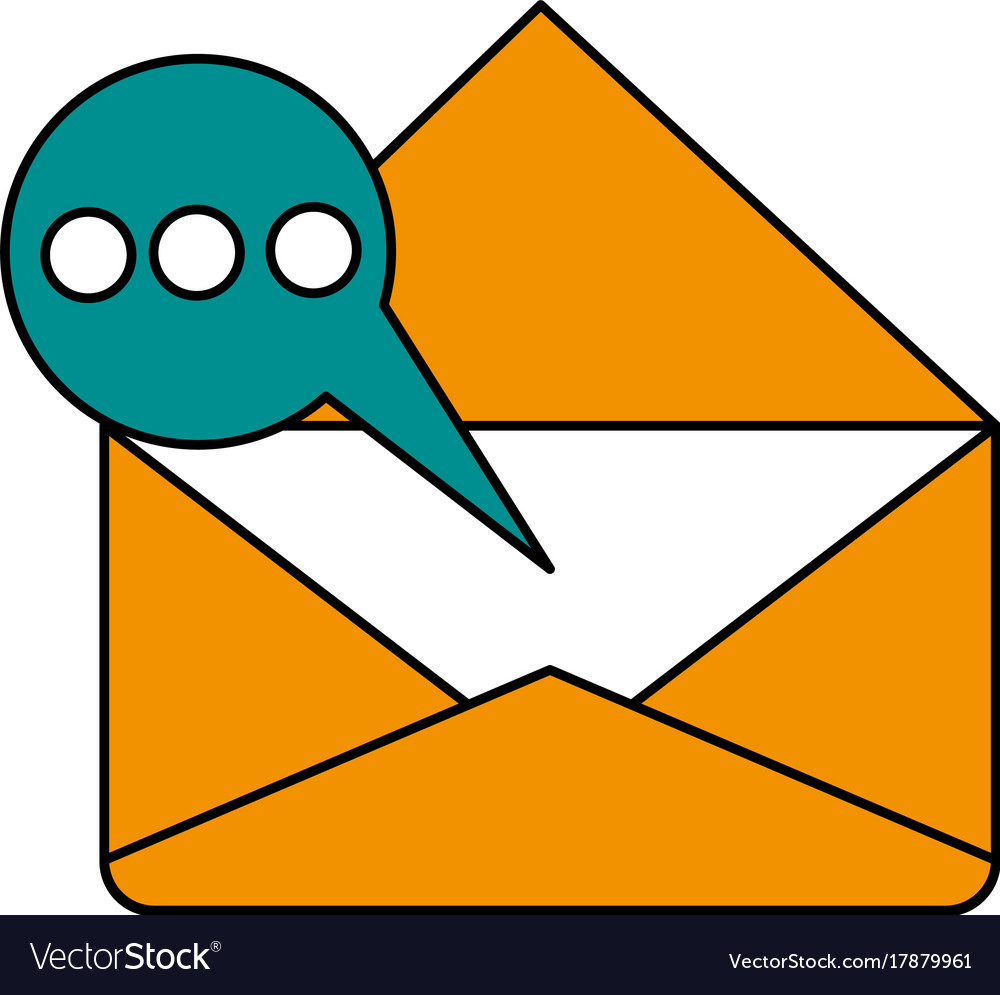 Open message envelope with chat bubble icon imag