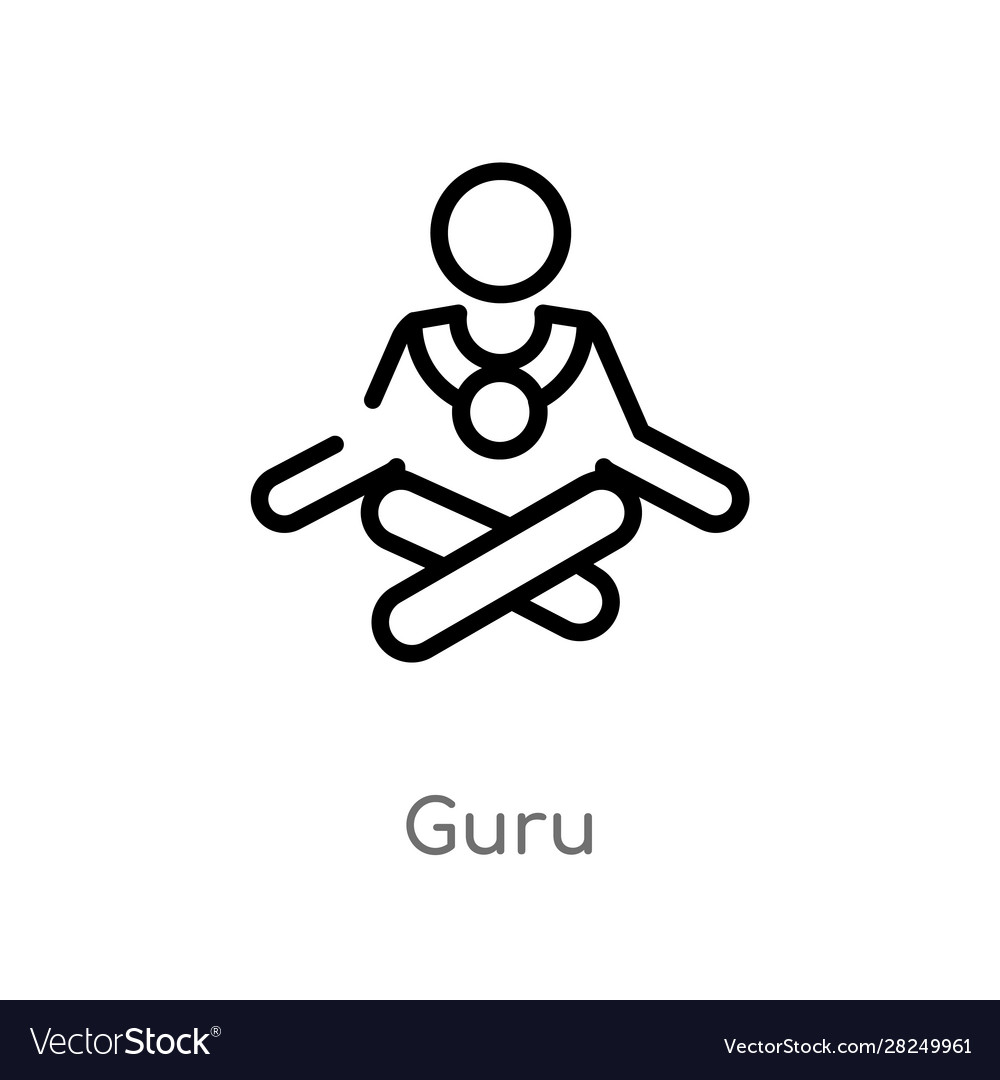 Outline guru icon isolated black simple line