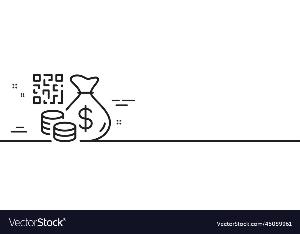 Qr code line icon scan barcode sign vector image Qr code line icon scan barcode sign