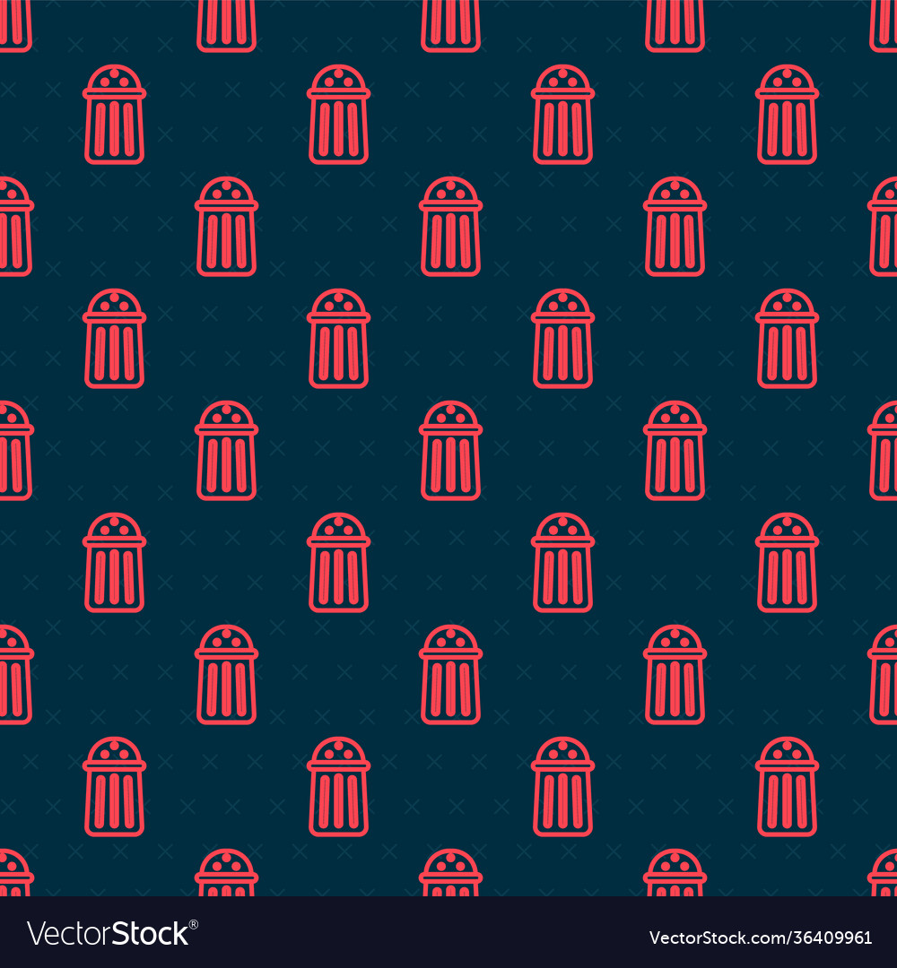 Red line salt icon isolated seamless pattern vector image Red line salt icon isolated seamless pattern