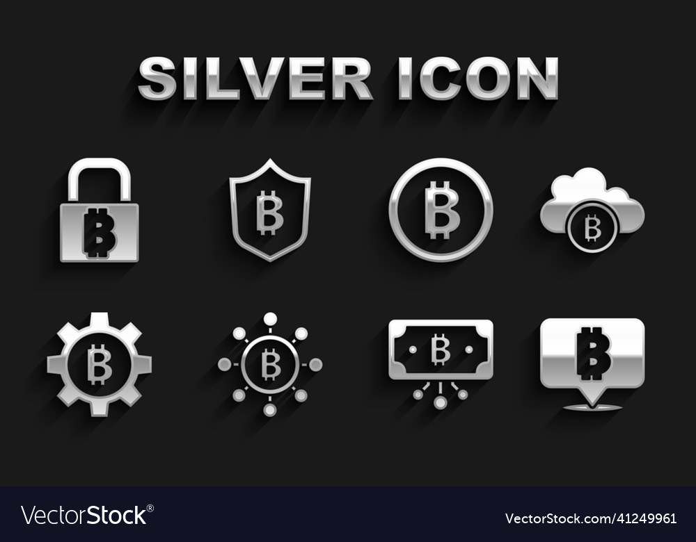 Set blockchain technology bitcoin cryptocurrency vector image Set blockchain technology bitcoin cryptocurrency