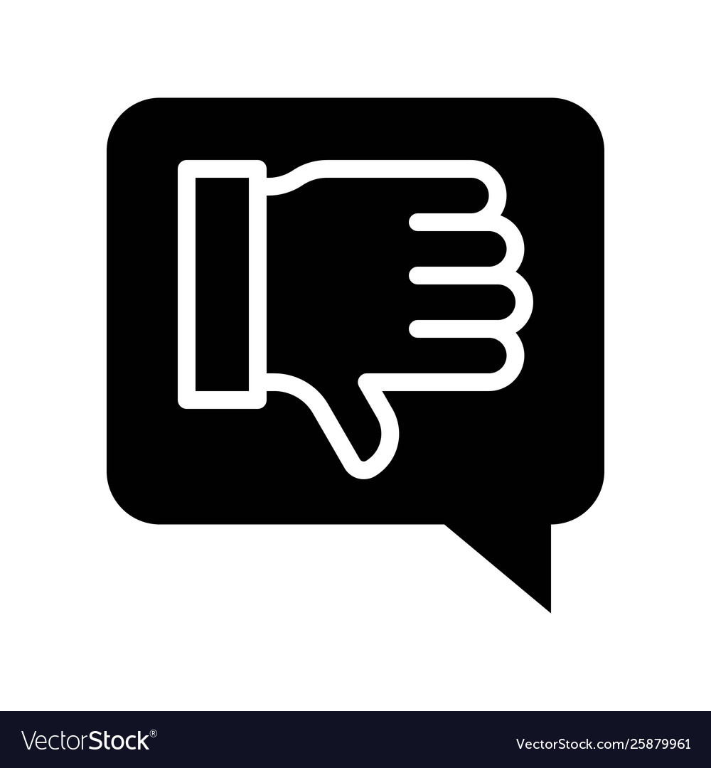 Thumb down in speech bubble social media solid