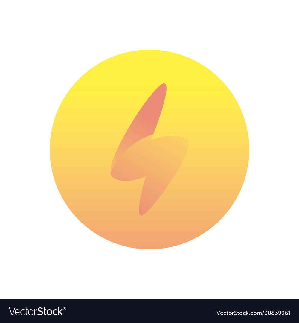 Thunder shape gradient style icon design