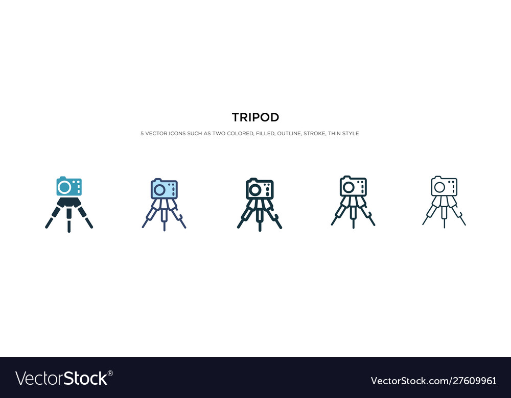 Tripod icon in different style two colored