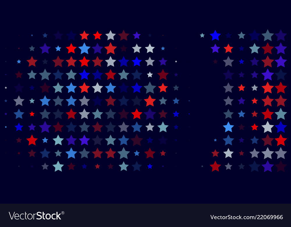 Abstrakter Hintergrund von roten blauen weißen Sternen