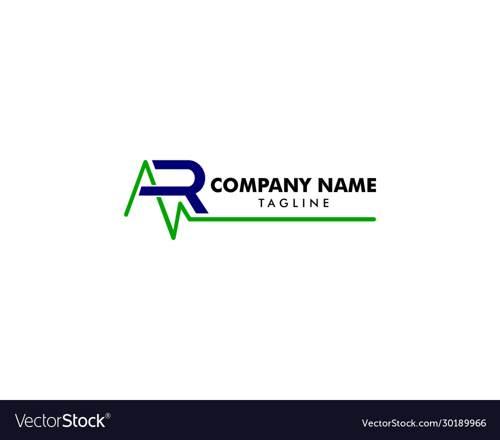 Ar health pulse letter logo template design