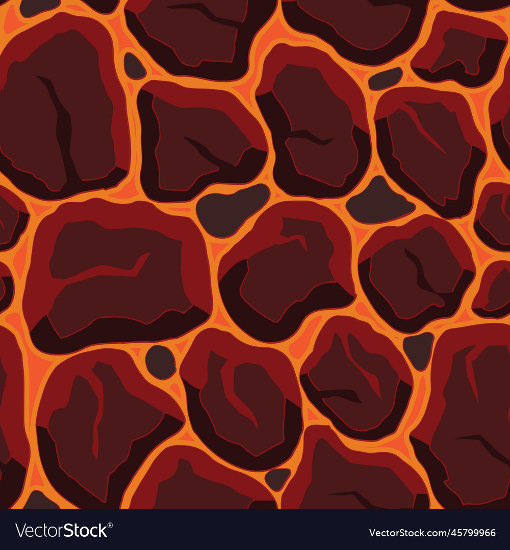 Cartoon game texture lava surface seamless Vector Image