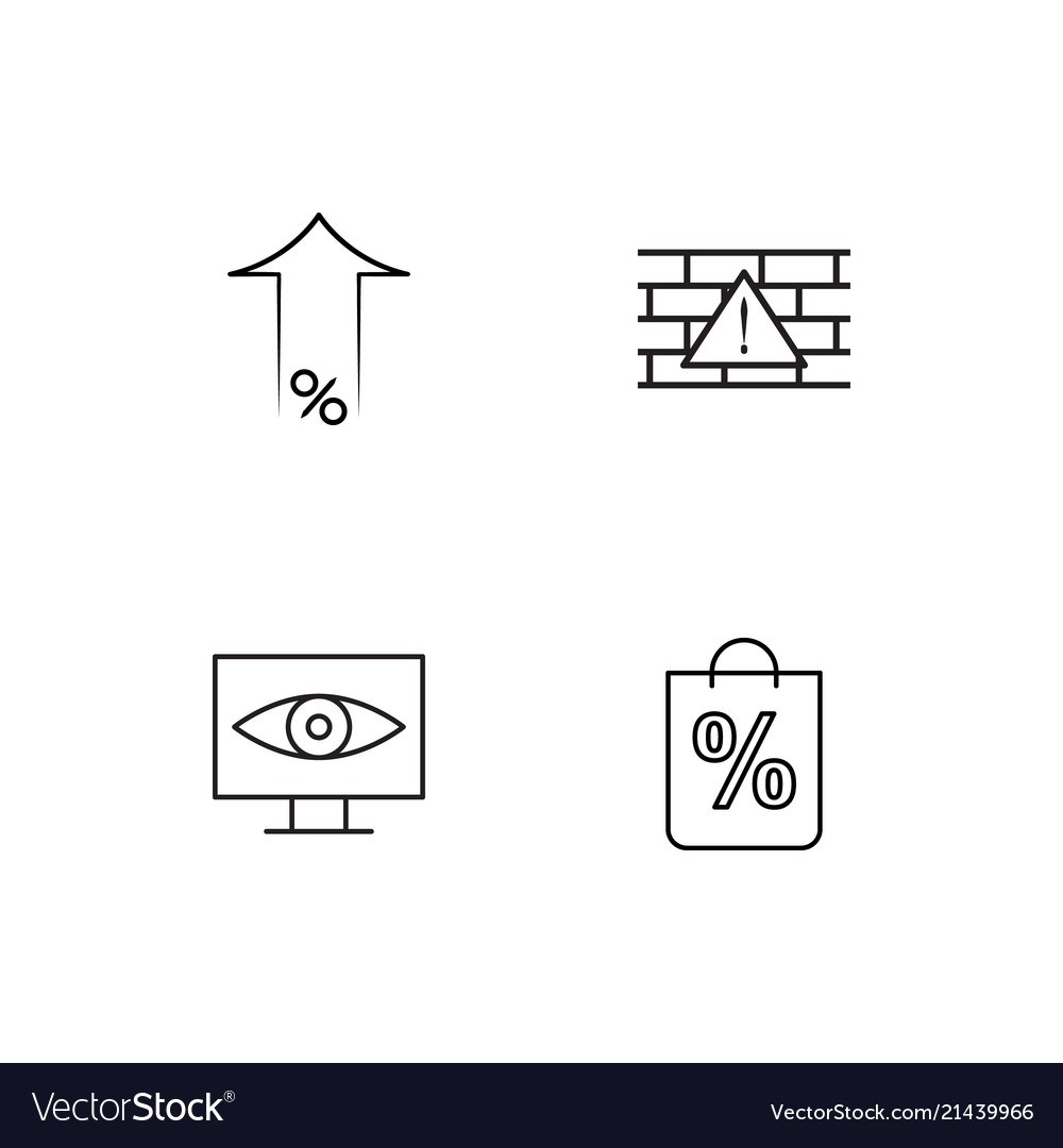 Commerce linear icons set simple outline
