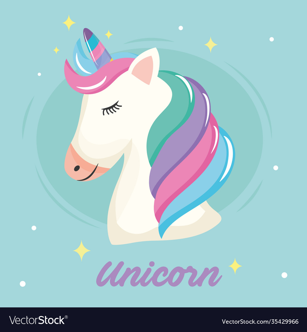 cute unicorn kawaii comic character profile 1931938 Vector Art at Vecteezy