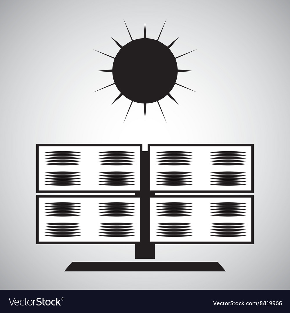 Eco design green concept solar panel icon