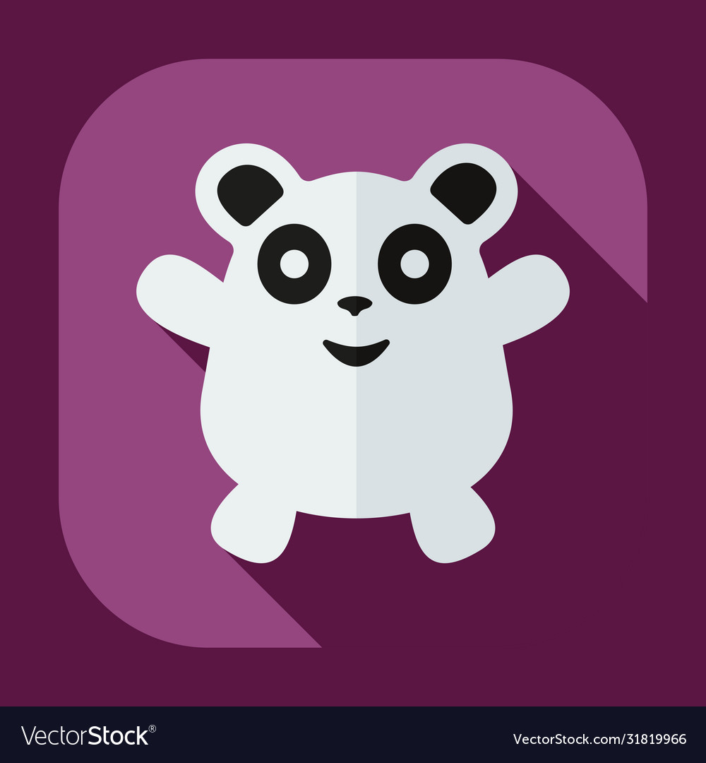 Flat modern design with shadow icons pandas Vector Image