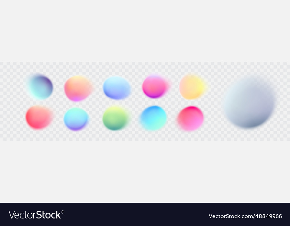 Gradient color round background set vector image Gradient color round background set