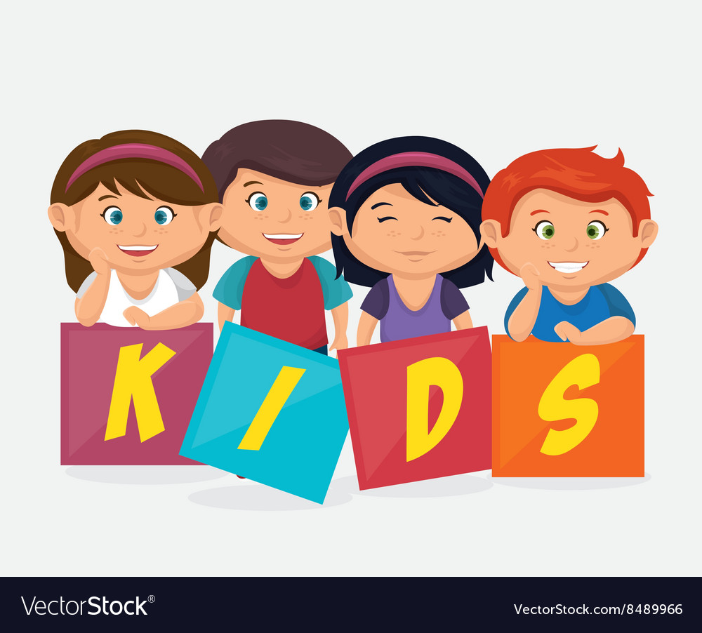 Happy little kids design Royalty Free Vector Image