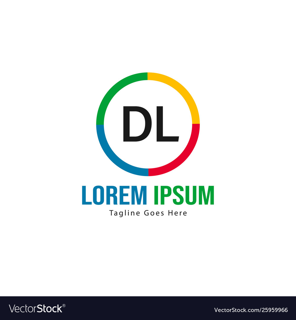 Initial dl logo template with modern frame vector image Initial dl logo template with modern frame