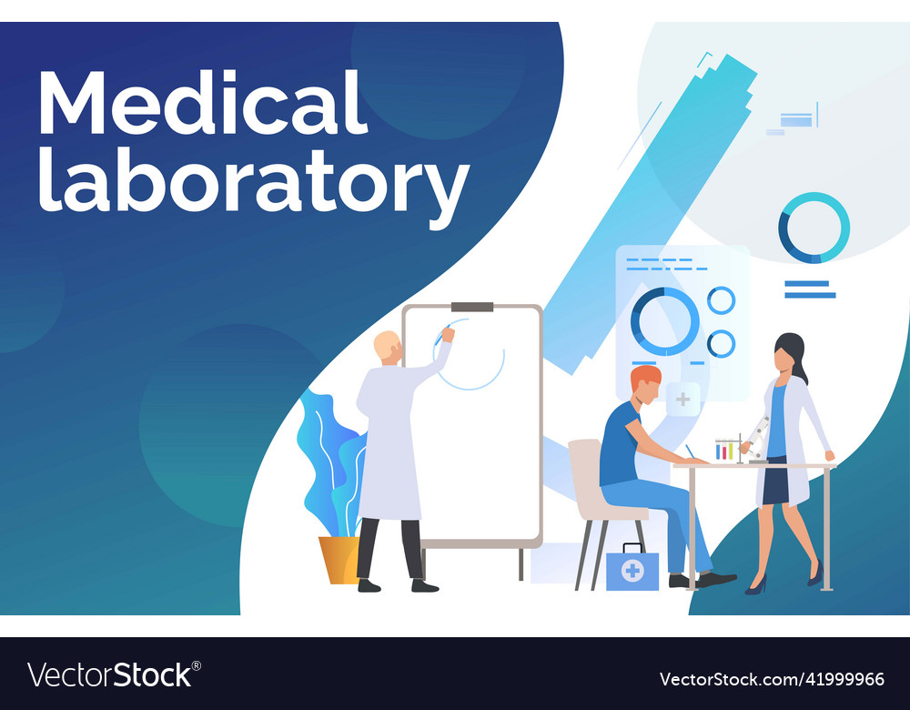 Laboratory workers drawing graphs and working Vector Image Laboratory workers drawing graphs and working