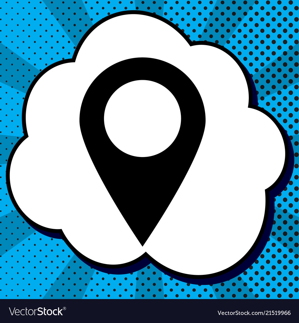 Mark pointer sign black icon in bubble