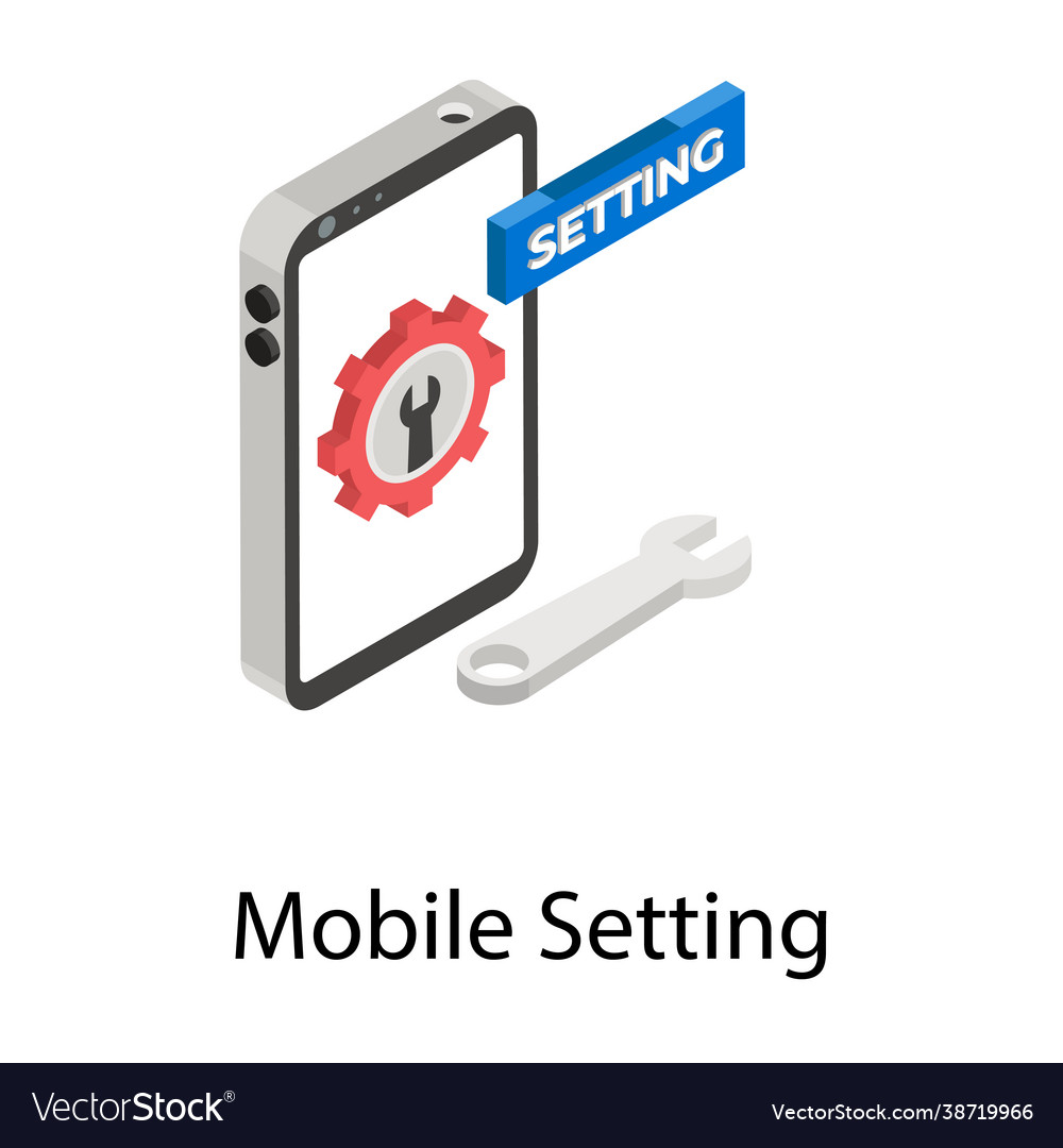 Mobile setting Royalty Free Vector Image - VectorStock