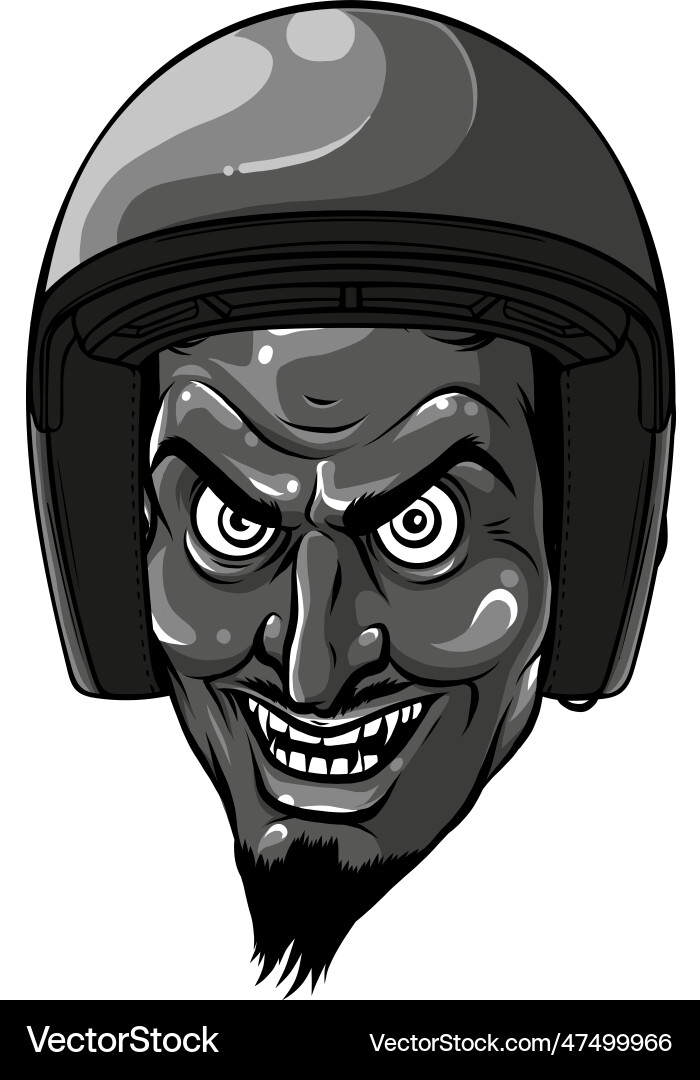 Monochromatic of devil head Royalty Free Vector Image