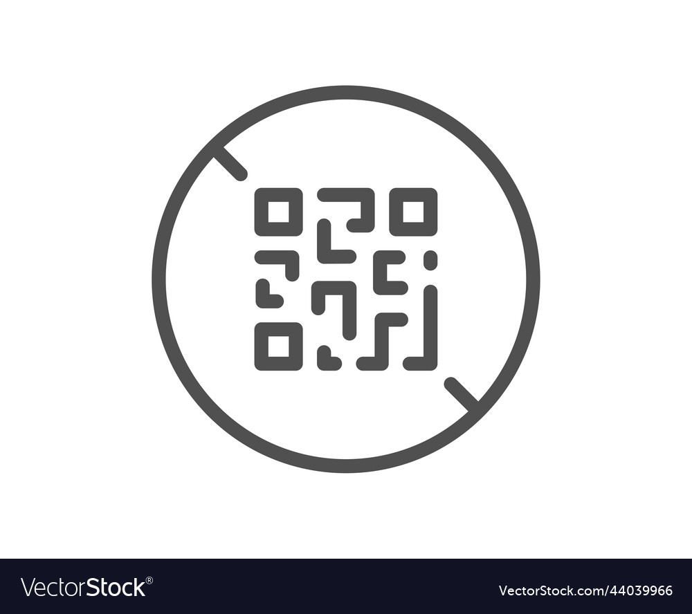 No qr code line icon scan barcode sign