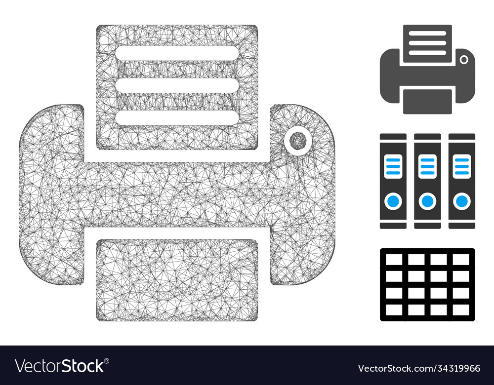 Printer polygonal web mesh Vector Image Printer polygonal web mesh