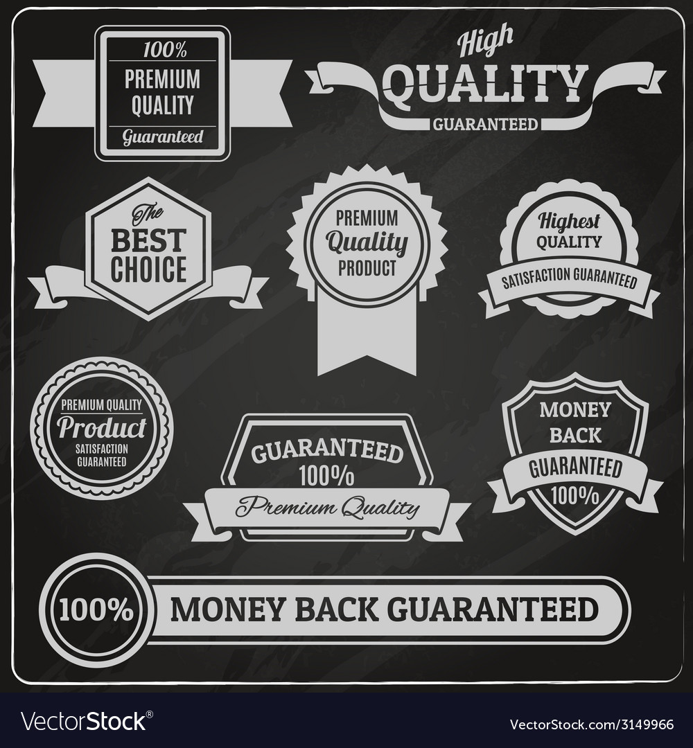 Quality labels chalkboard