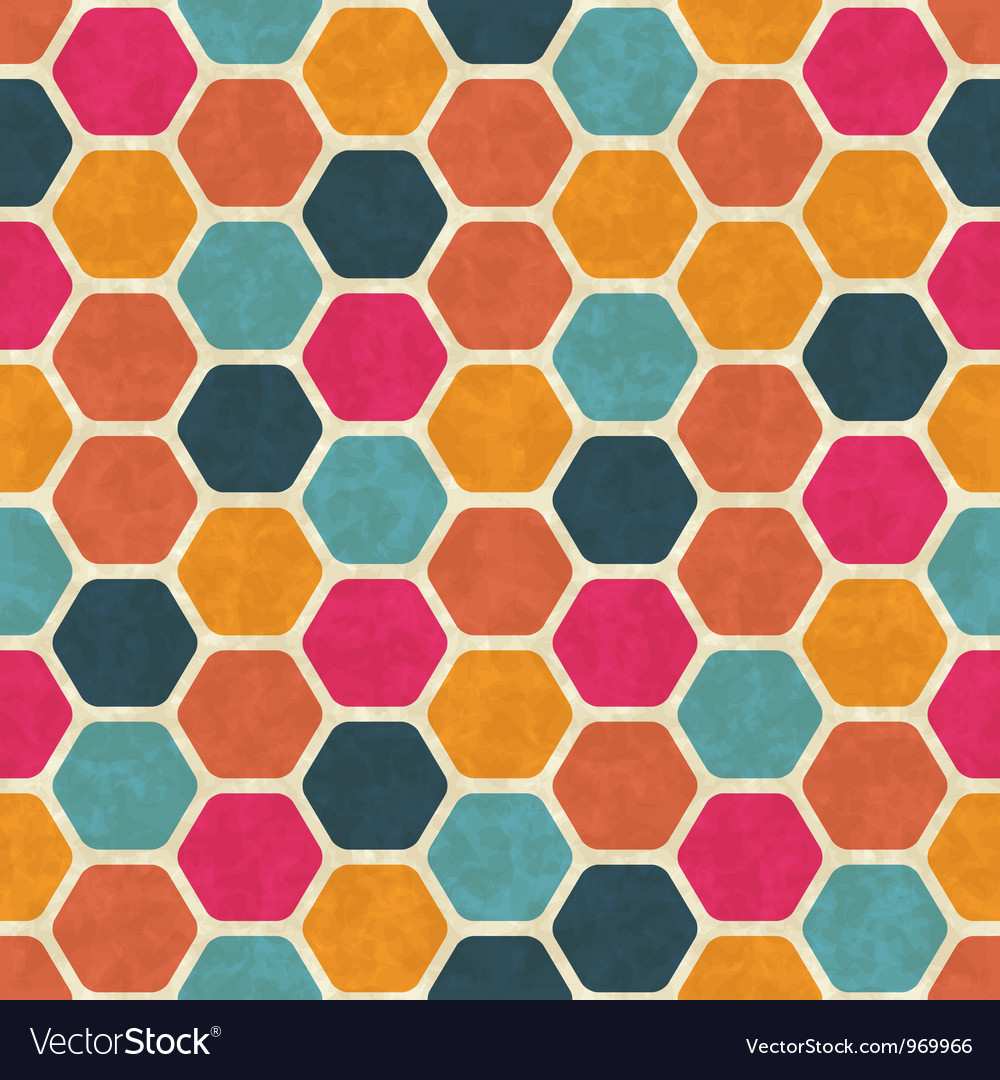 Retro Geometric Hexagon Pattern