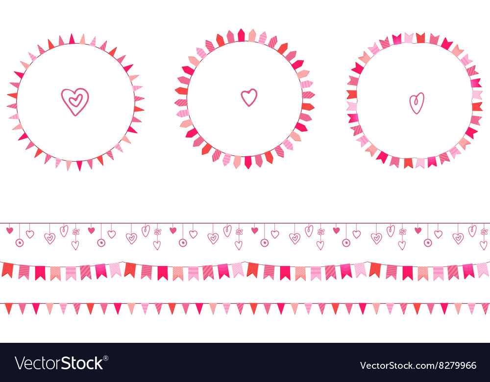 Round festive frames with flags endless