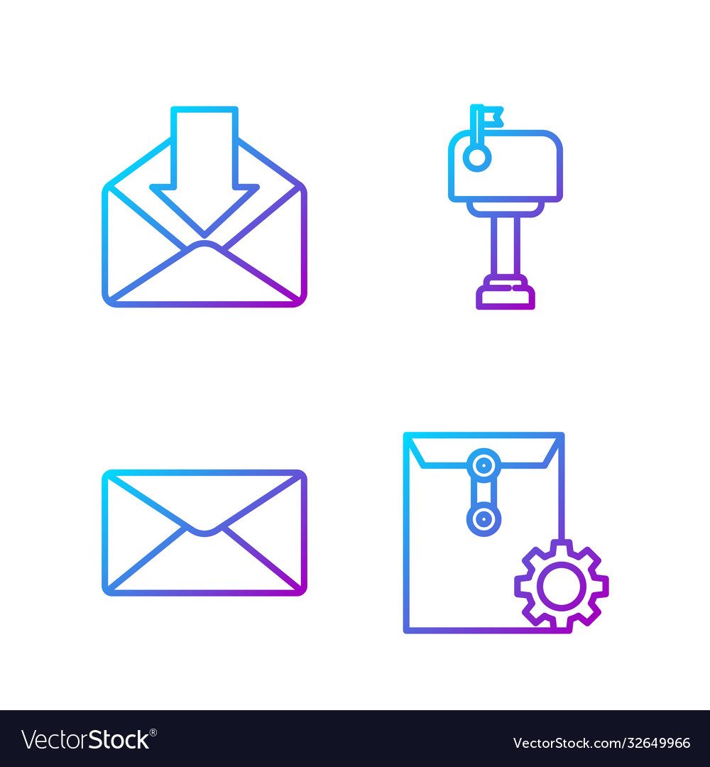 Set line envelope setting vector image Set line envelope setting