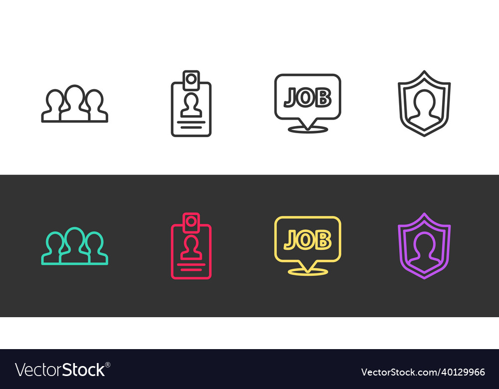 Set line users group identification badge speech