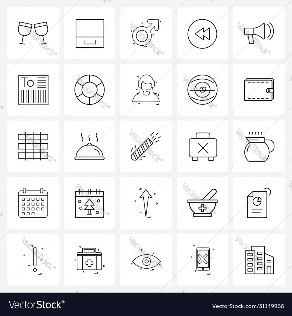 Simple set 25 line icons such as logistic