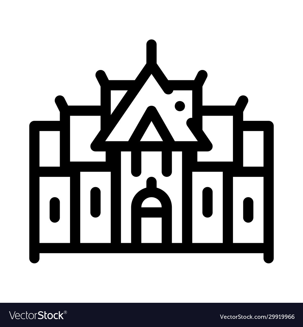 Traditional thai building icon thin line Vector Image