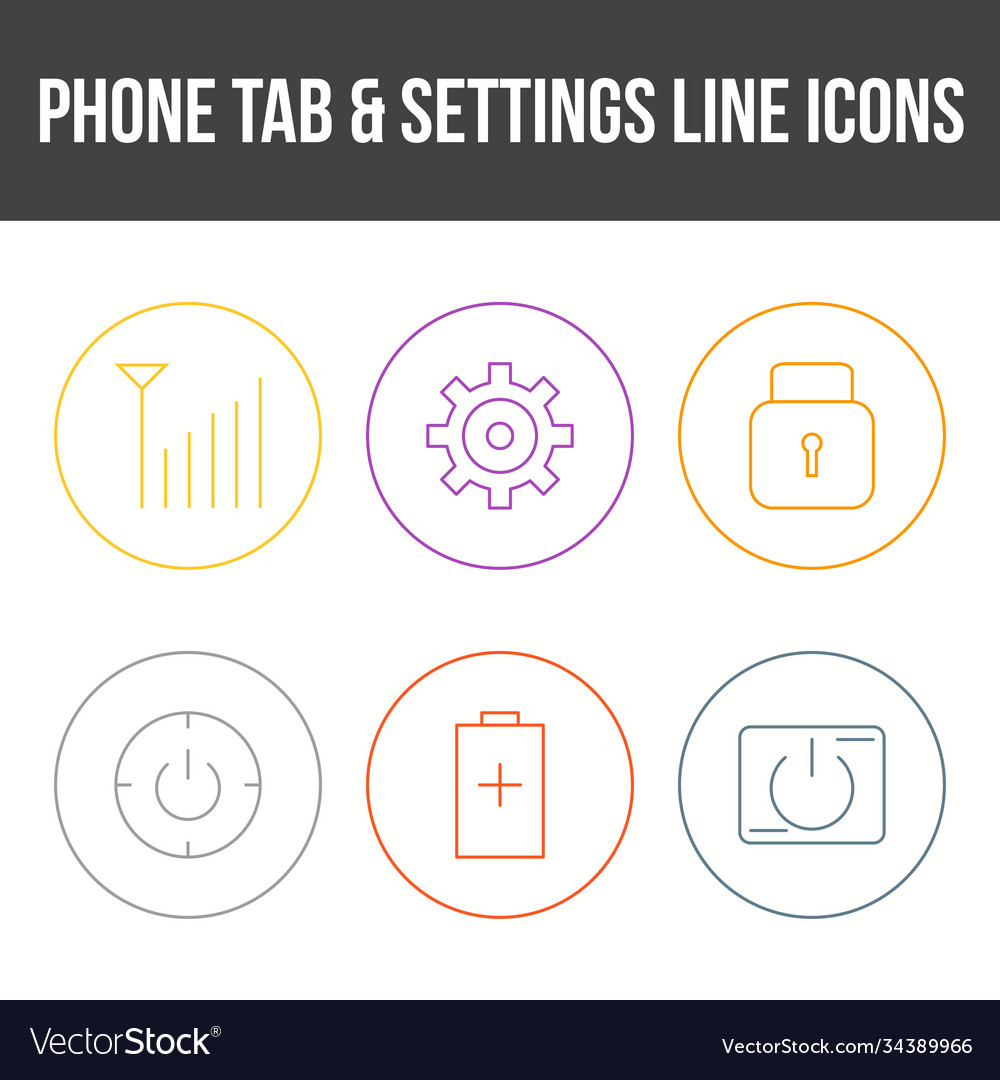 Unique phone tab and settings icon set