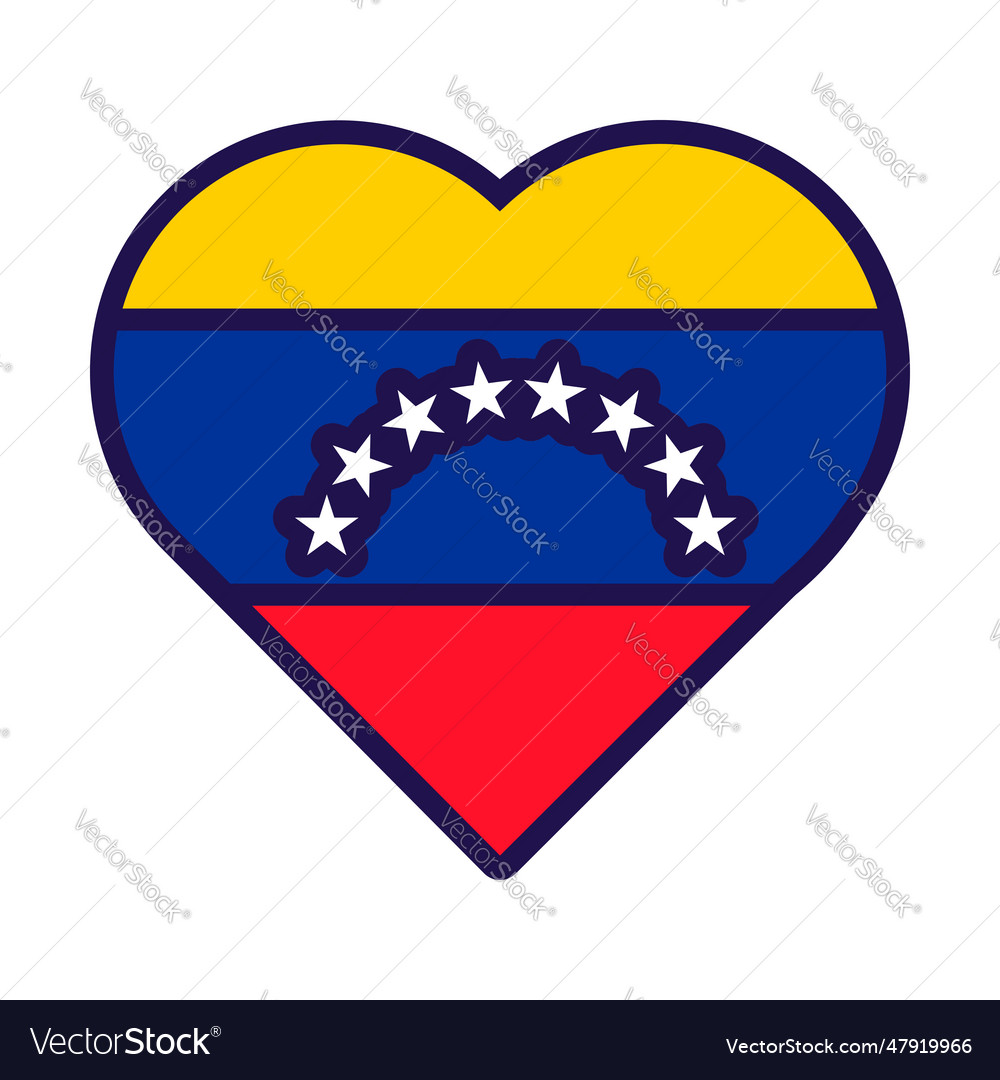 Venezuela flag festive patriot heart outline icon