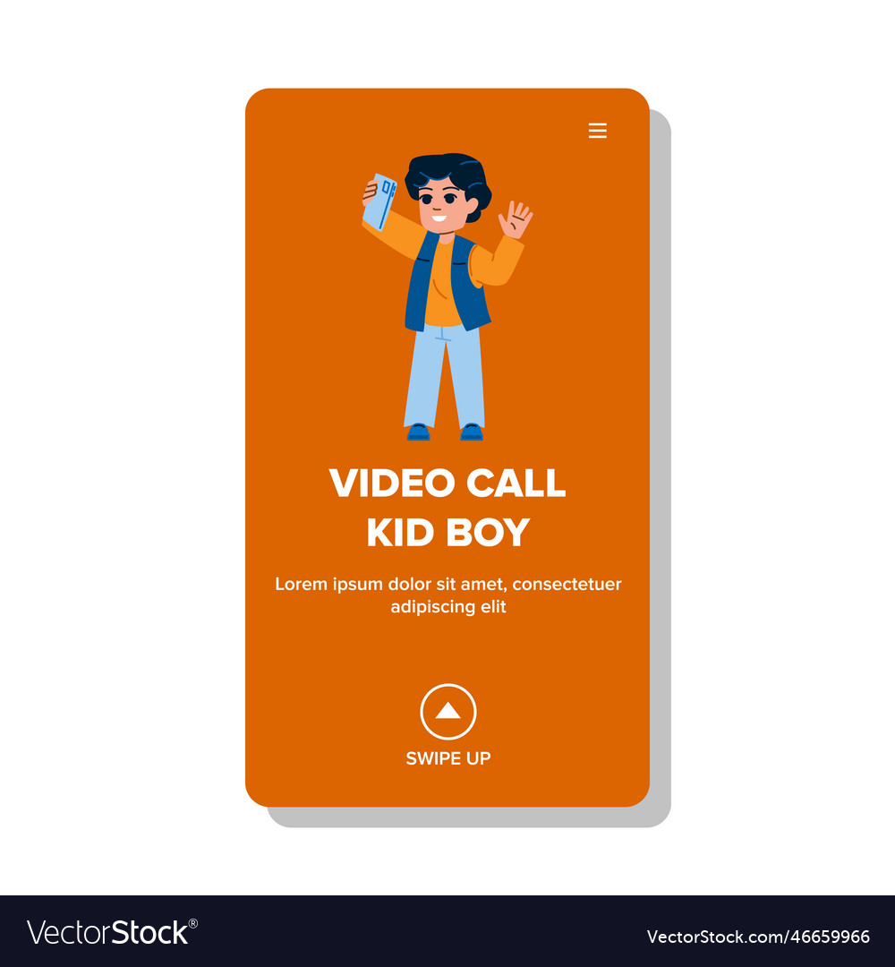 Video call kid boy Royalty Free Vector Image - VectorStock