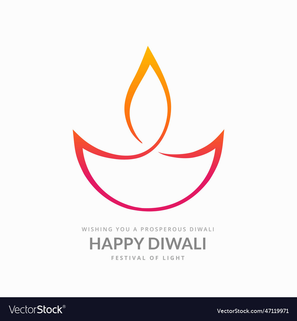 Artistic diwali diya on white background Vector Image