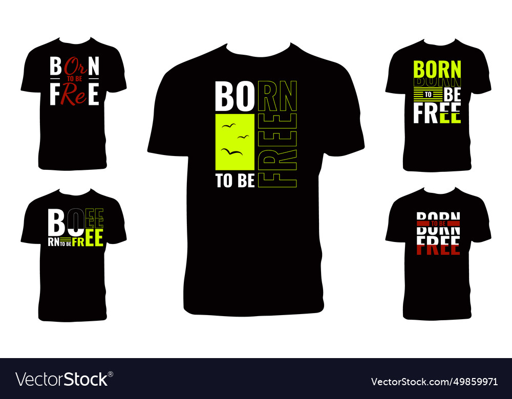 Born to be free typography t shirt design bundle